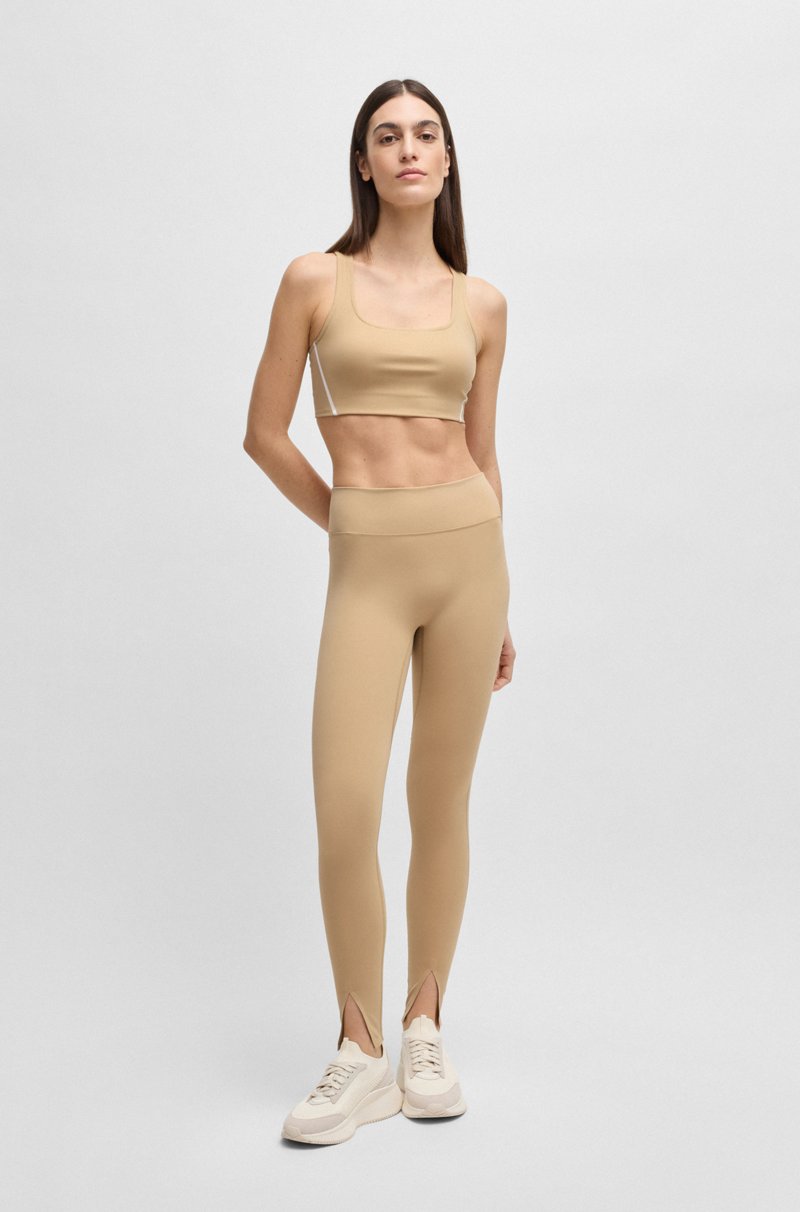 Hugo Boss Leggings Activos En Tejido Interlock Elástico Con Aberturas En Los Bajos