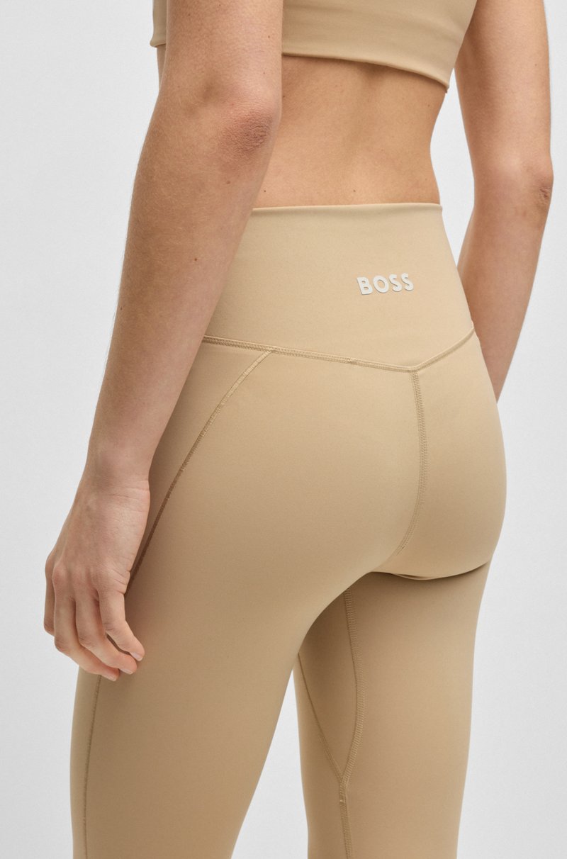 Hugo Boss Leggings Activos En Tejido Interlock Elástico Con Aberturas En Los Bajos