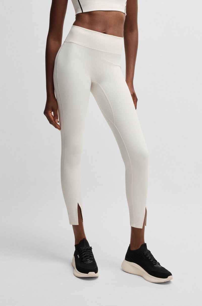Hugo Boss Leggings activos en tejido interlock elástico con aberturas en los bajos