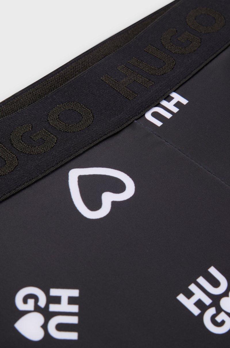 Hugo Boss Leggings Elásticos Para Niños Con Corazones Y Logos Estampados