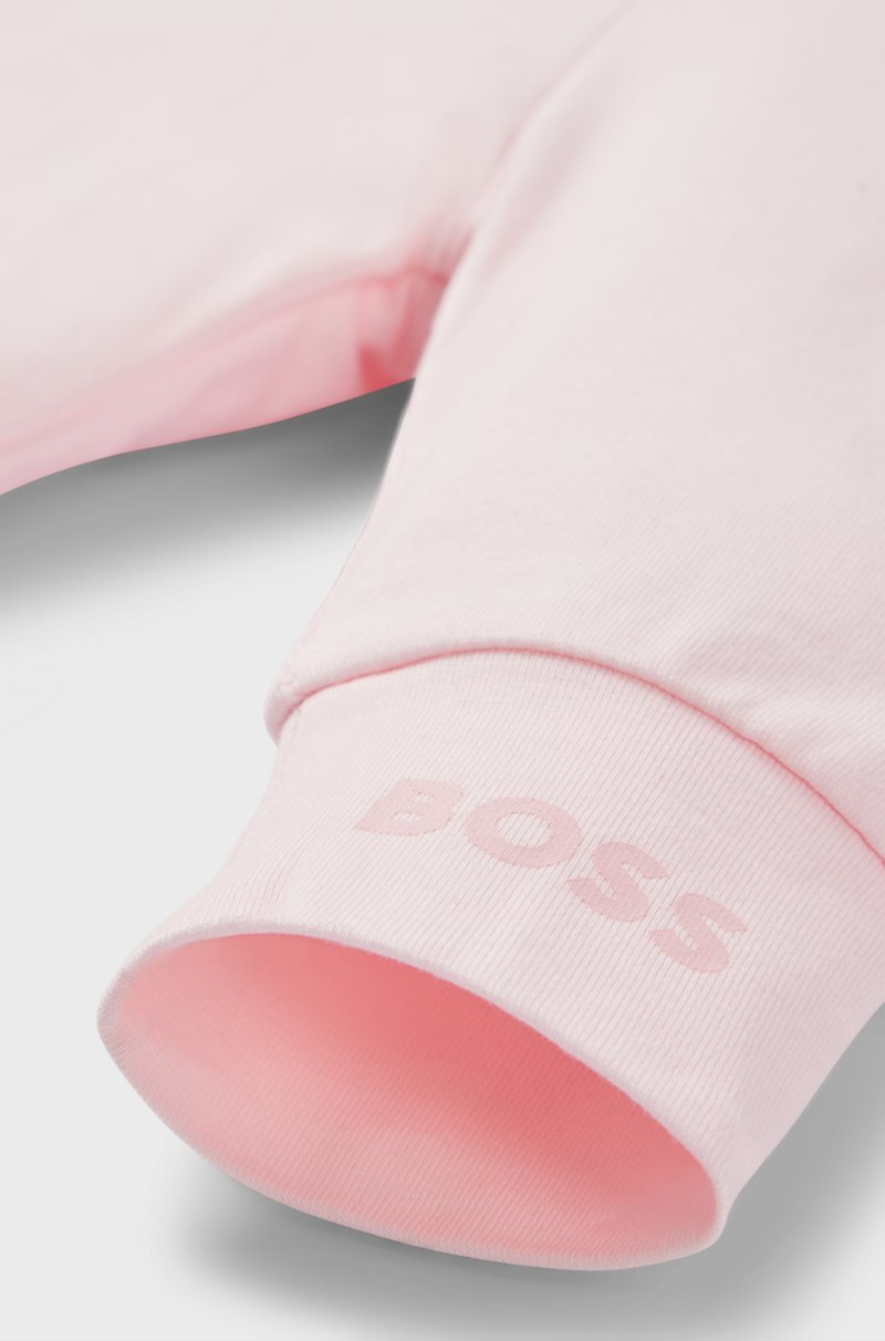 Hugo Boss Leggings Para Bebé En Algodón Elástico Con Logo Estampado En El Dobladillo