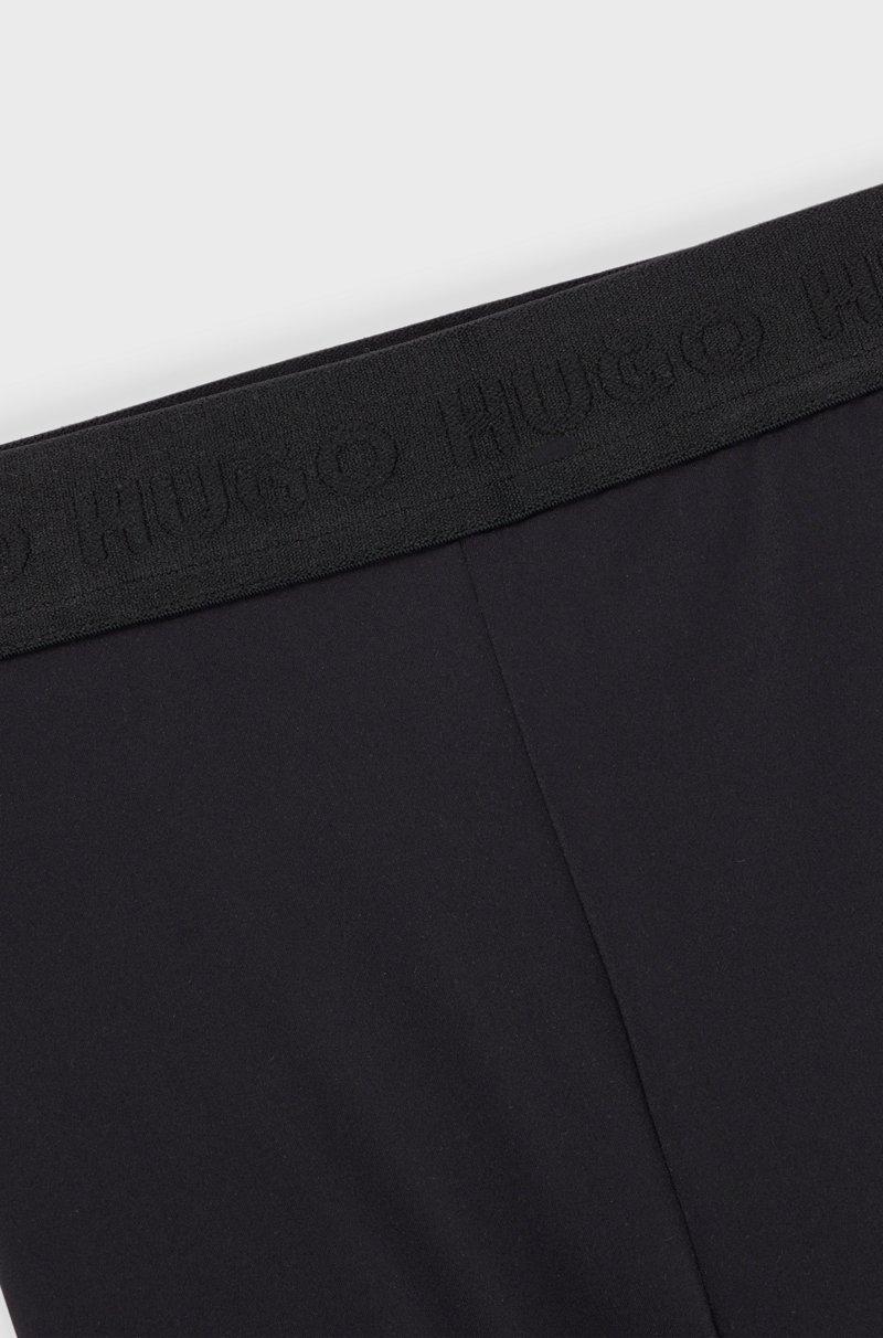 Hugo Boss Leggings Para Niños De Tejido Elástico Con Logo Vertical Estampado