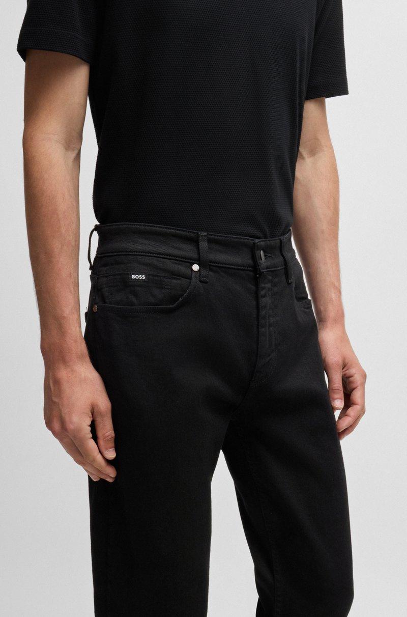 Hugo Boss Maine Vaqueros Regular Fit De Denim Italiano Negro Supersuave