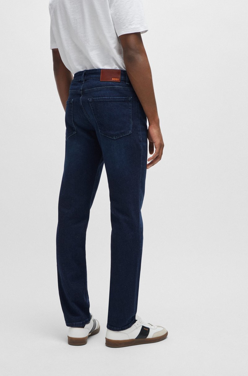 Hugo Boss Maine Vaqueros Regular Fit En Cómodo Denim Elástico Azul Oscuro