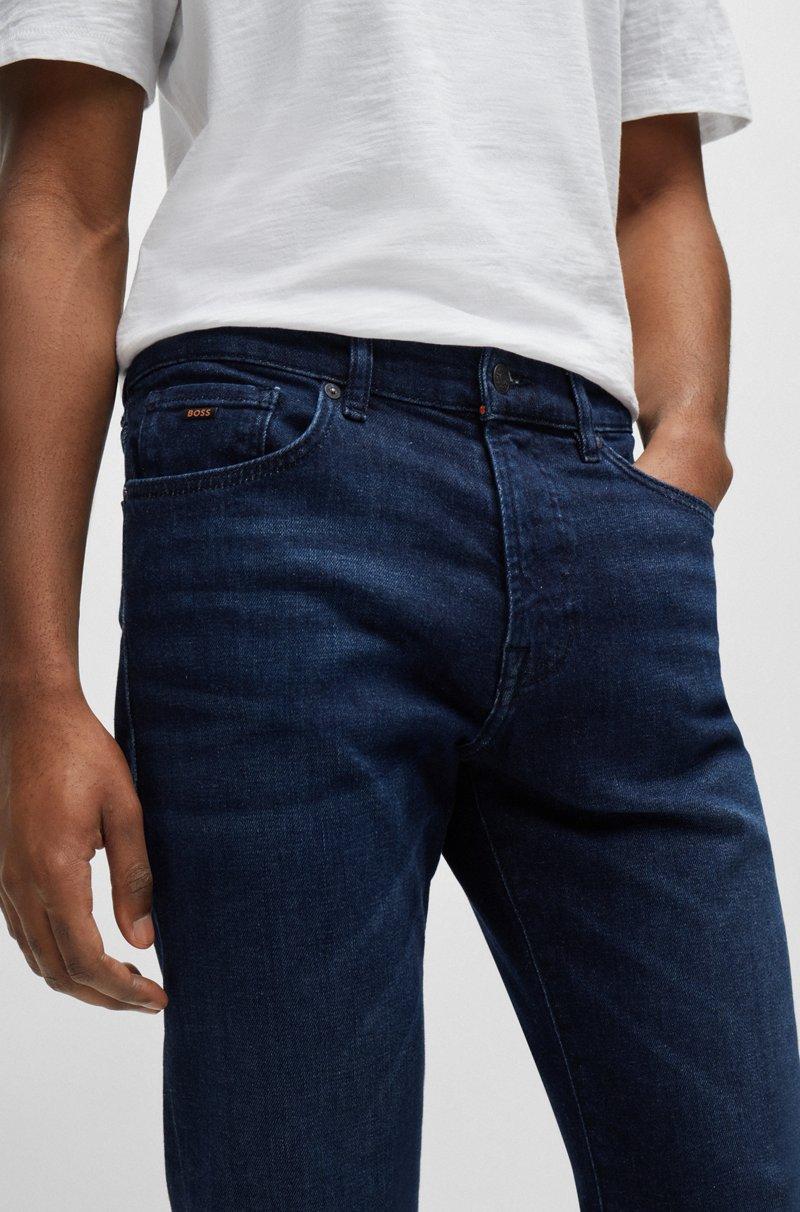 Hugo Boss Maine Vaqueros Regular Fit En Cómodo Denim Elástico Azul Oscuro