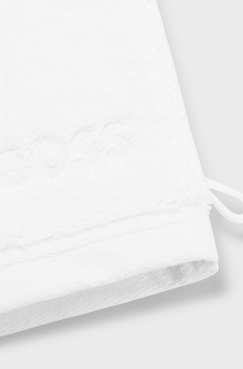 Hugo Boss Manopla De Baño En Algodón Del Egeo Con Logo Bordado