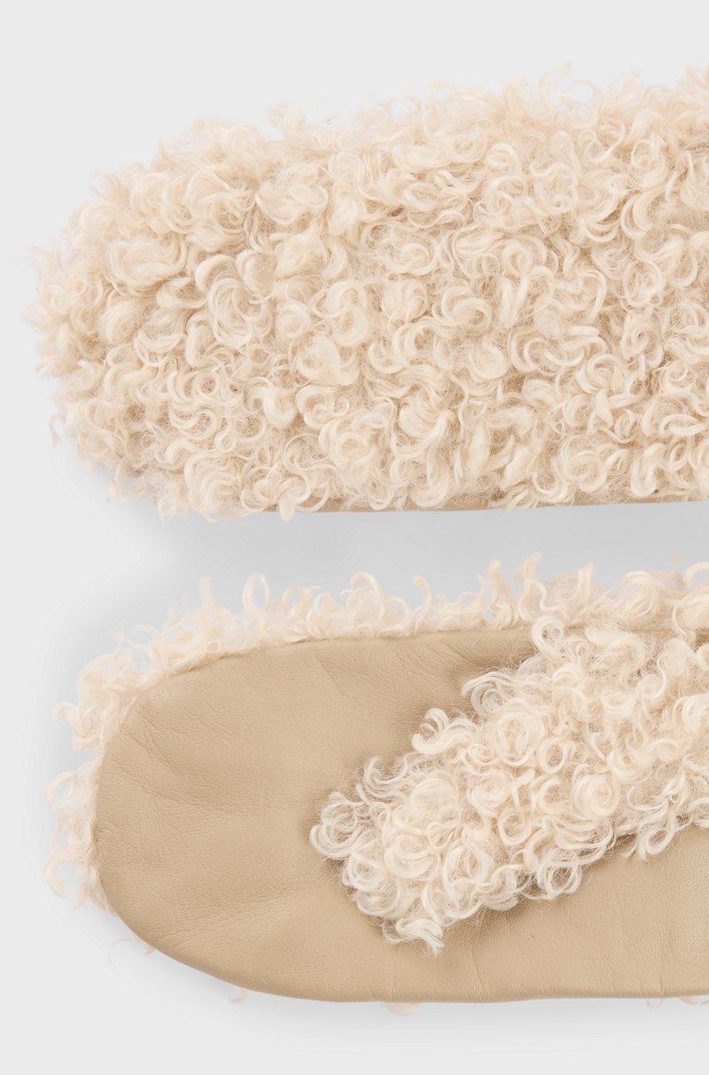 Hugo Boss Manoplas De Peluche Sintético Con Paneles De Piel