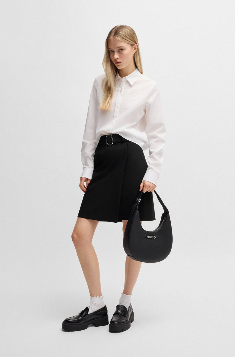 Hugo Boss Minifalda Con Cinturón Y Parte Delantera Cruzada