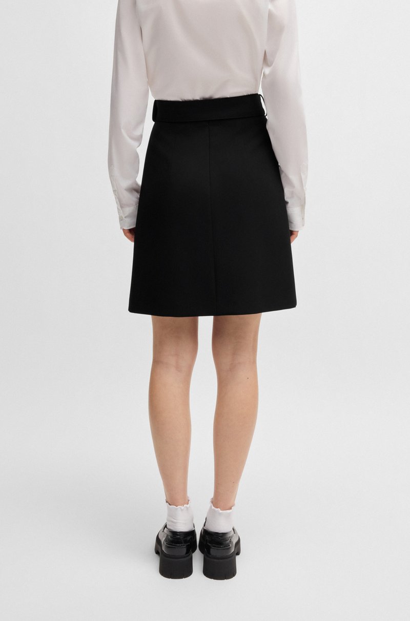 Hugo Boss Minifalda Con Cinturón Y Parte Delantera Cruzada