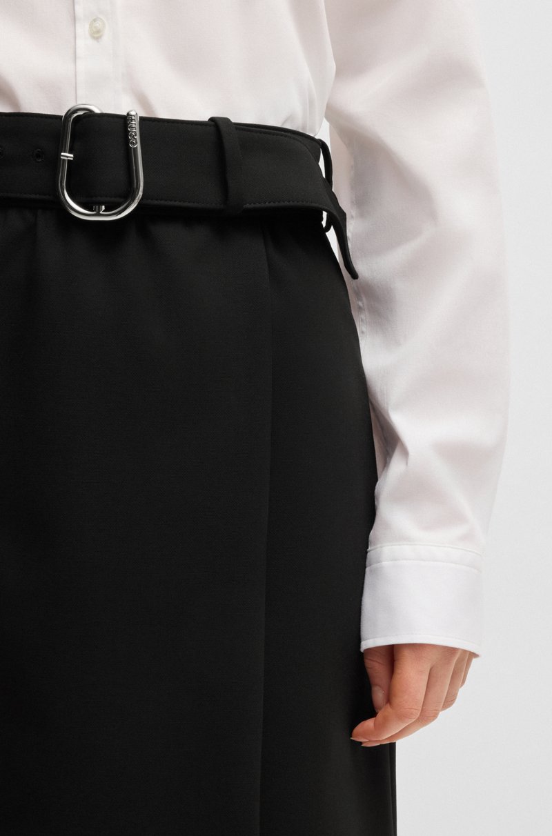 Hugo Boss Minifalda Con Cinturón Y Parte Delantera Cruzada