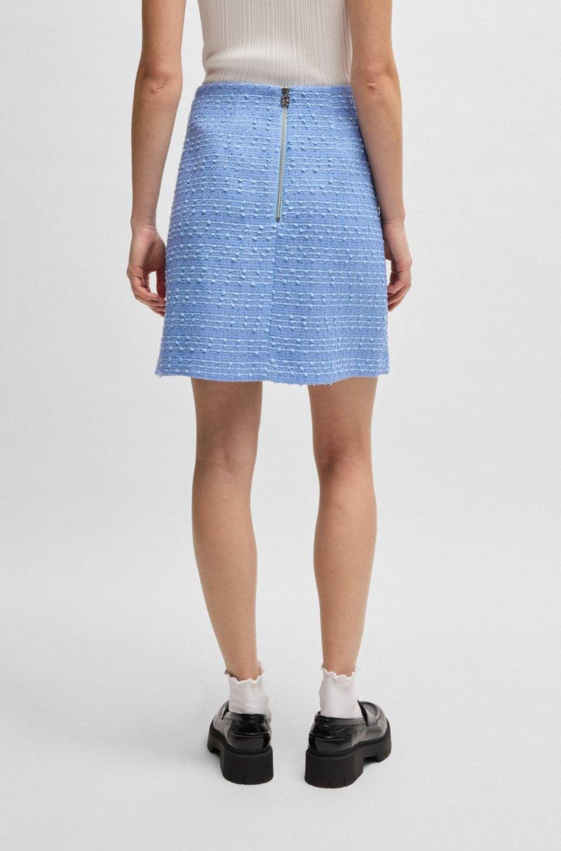 Hugo Boss Minifalda Entallada En Bouclé Con Textura