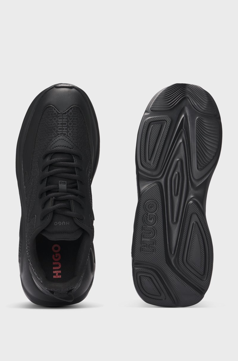 Hugo Boss Mixed-material Trainers With Monogrammed Uppers And EVA Outsole