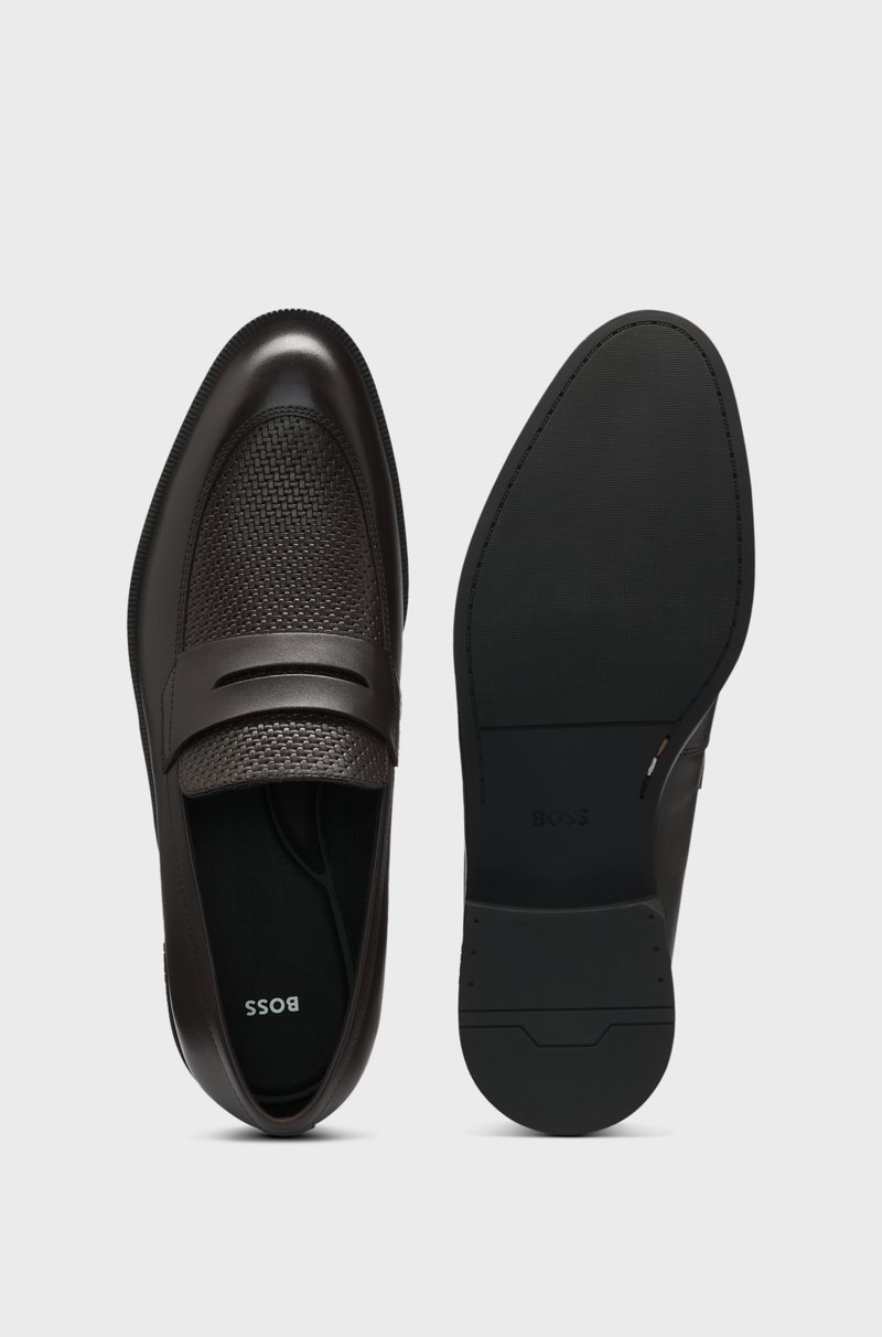 Hugo Boss Mocasines Americanos En Piel Lisa Y Estampada