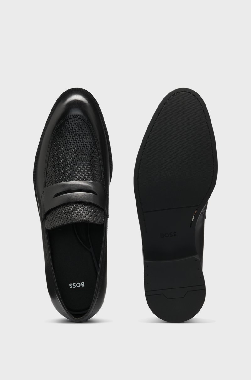 Hugo Boss Mocasines Americanos En Piel Lisa Y Estampada