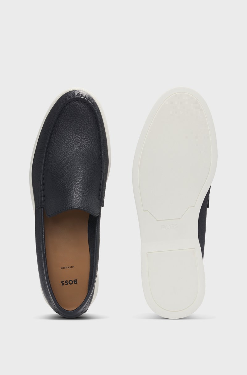 Hugo Boss Mocasines De Piel Abatanada Con Detalle De Logo