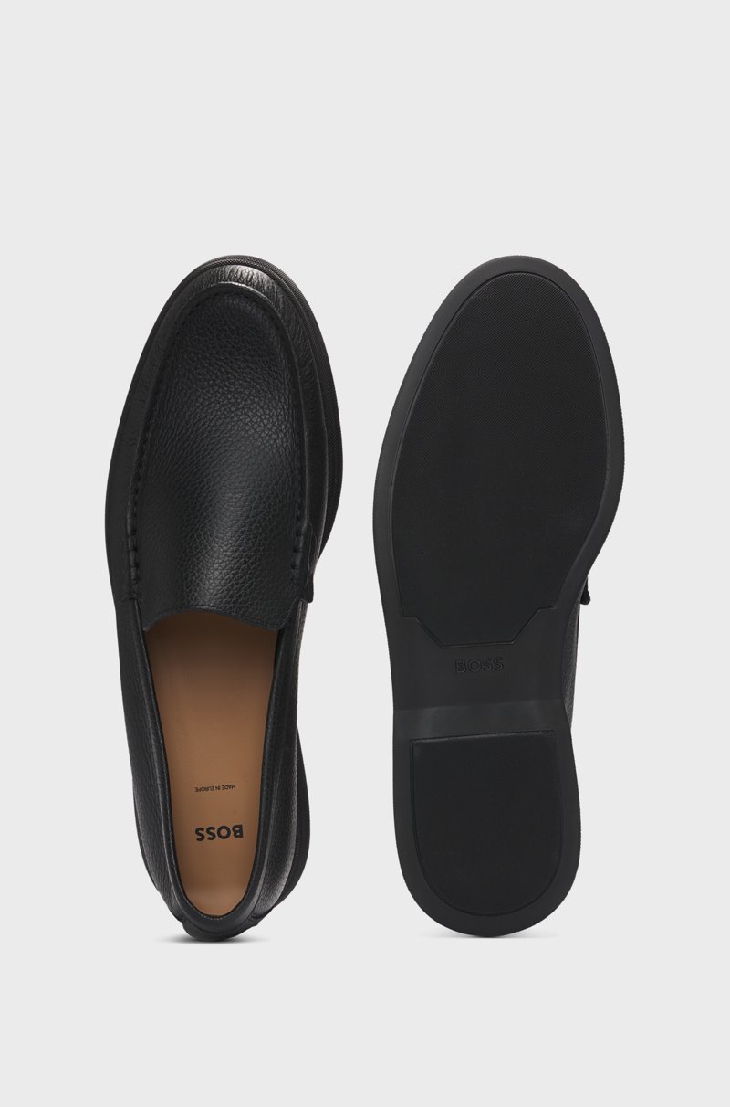 Hugo Boss Mocasines De Piel Abatanada Con Detalle De Logo