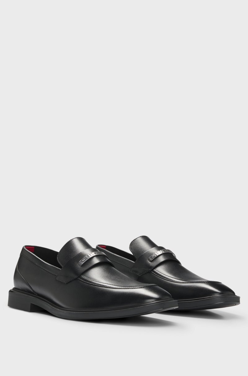 Hugo Boss Mocasines de piel con detalle de metal con logo