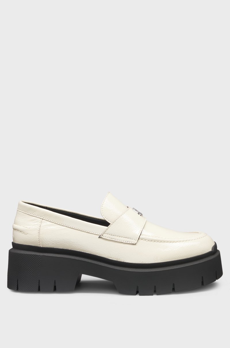 Hugo Boss Mocasines De Piel Con Suela Gruesa Y Ribete Con Logo Apilado