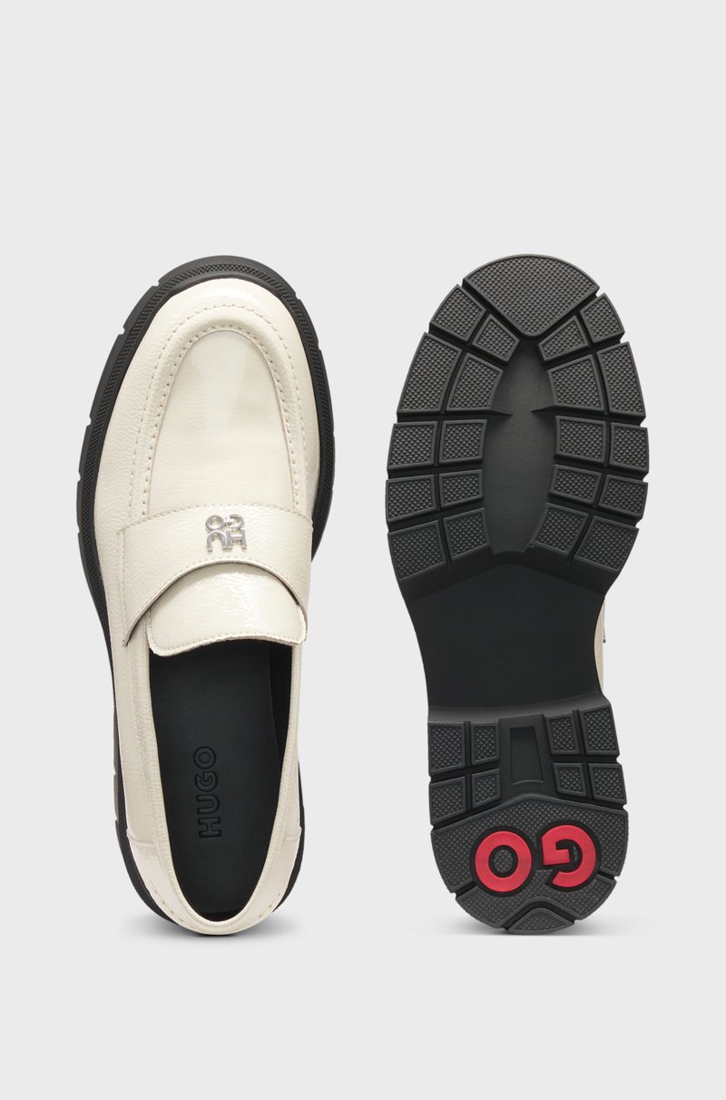 Hugo Boss Mocasines De Piel Con Suela Gruesa Y Ribete Con Logo Apilado