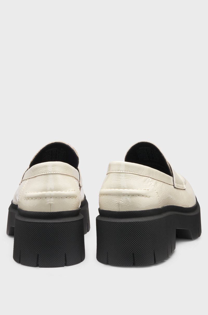 Hugo Boss Mocasines De Piel Con Suela Gruesa Y Ribete Con Logo Apilado