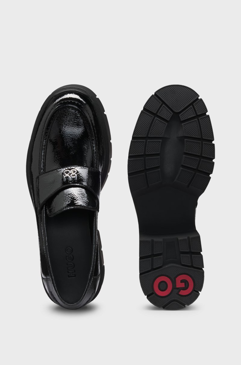 Hugo Boss Mocasines De Piel Con Suela Gruesa Y Ribete Con Logo Apilado