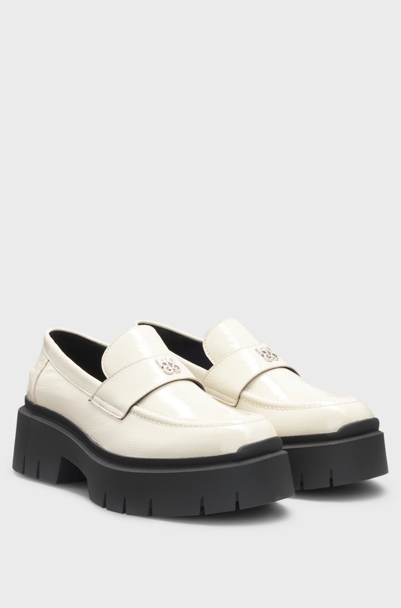 Hugo Boss Mocasines de piel con suela gruesa y ribete con logo apilado