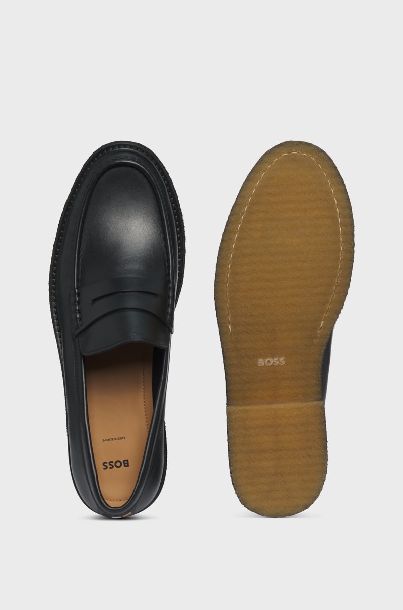 Hugo Boss Mocasines De Piel Pulida Con Suela De Crepé