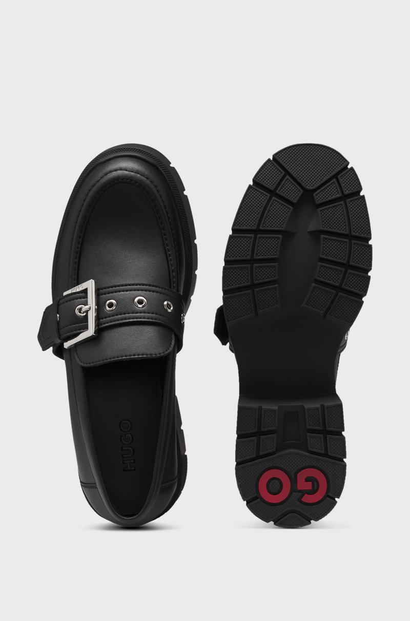 Hugo Boss Mocasines De Piel Sintética Con Correa De Hebilla