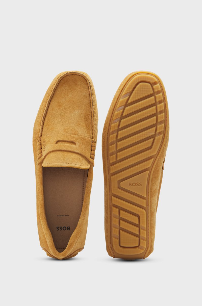 Hugo Boss Mocasines Elaborados En Portugal En Ante Con Ribete De Antifaz