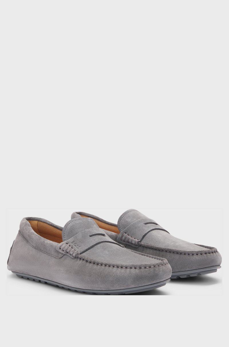 Hugo Boss Mocasines elaborados en Portugal en ante con ribete de antifaz