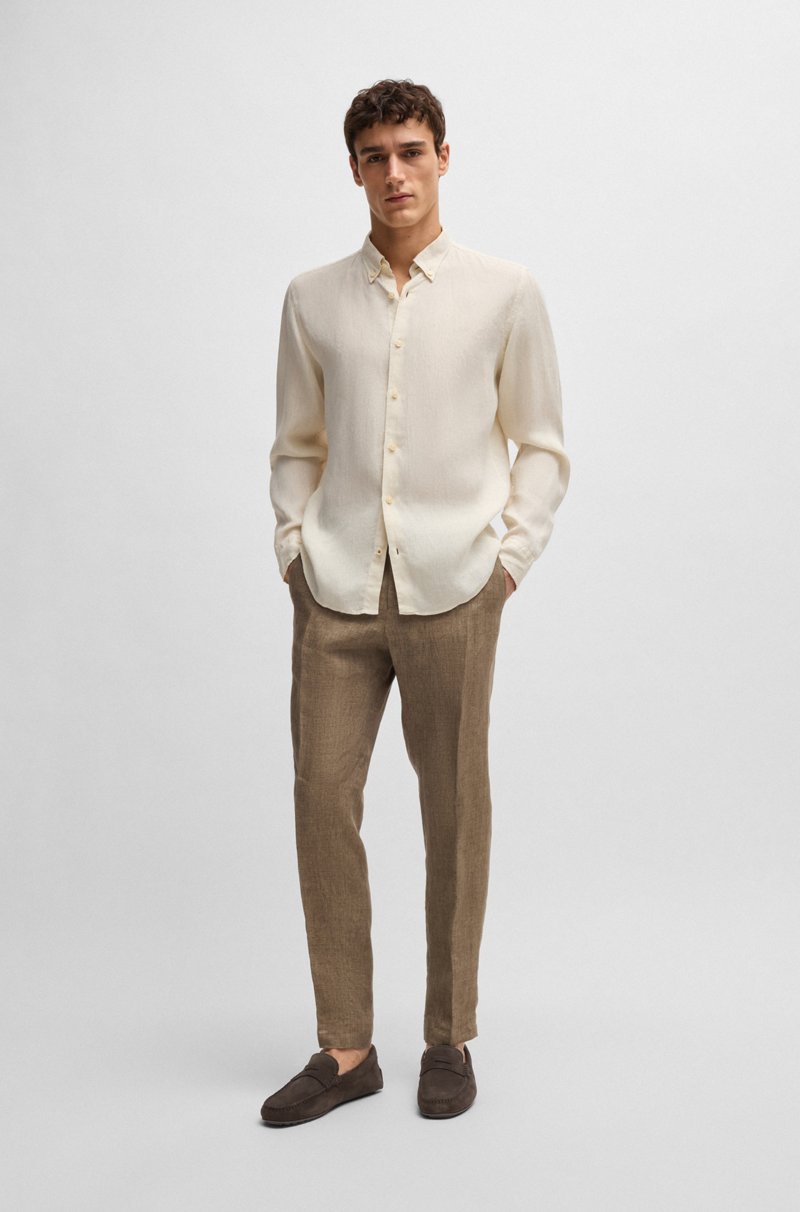 Hugo Boss Mocasines elaborados en Portugal en ante con ribete de antifaz