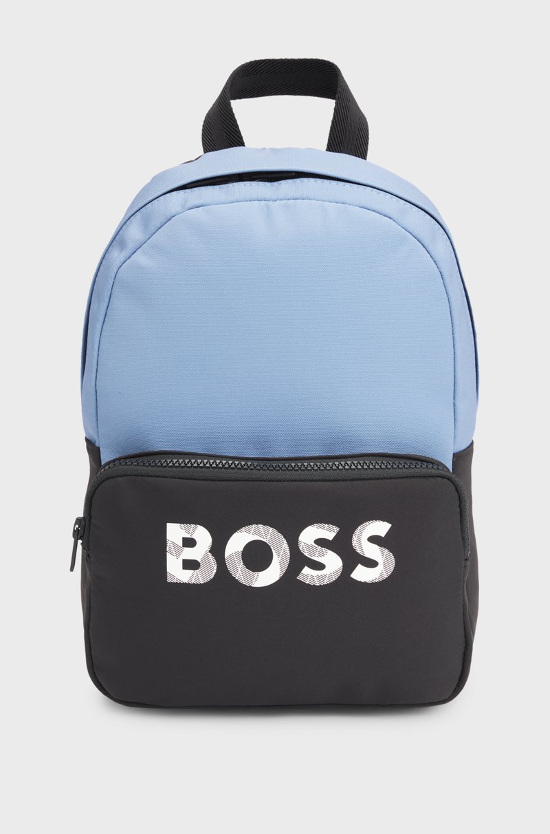 Hugo Boss Mochila a dos tonos para niños con logo estampado