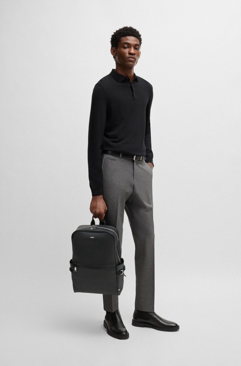 Hugo Boss Mochila Con Cremallera Con Raya De La Marca Y Detalle De Logotipo