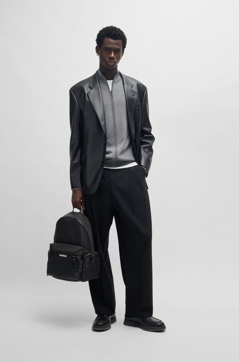 Hugo Boss Mochila Con Varios Bolsillos Y Logo En Contraste