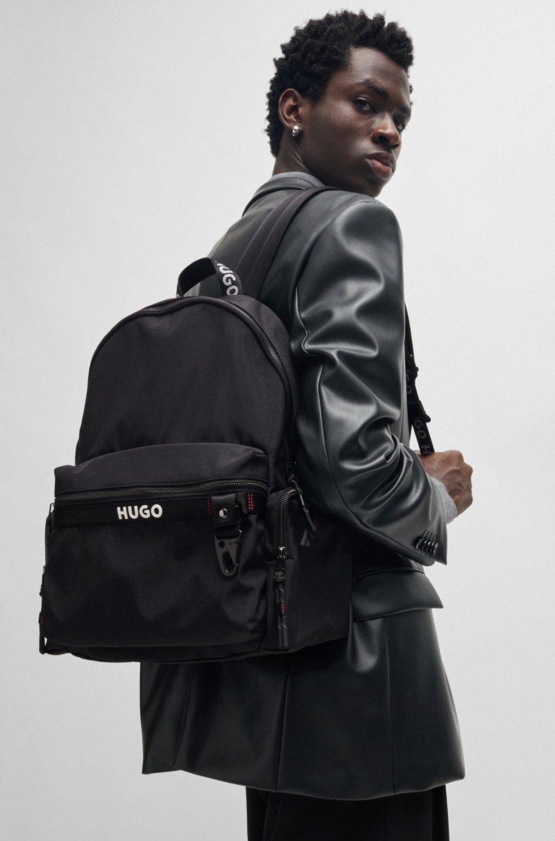 Hugo Boss Mochila Con Varios Bolsillos Y Logo En Contraste