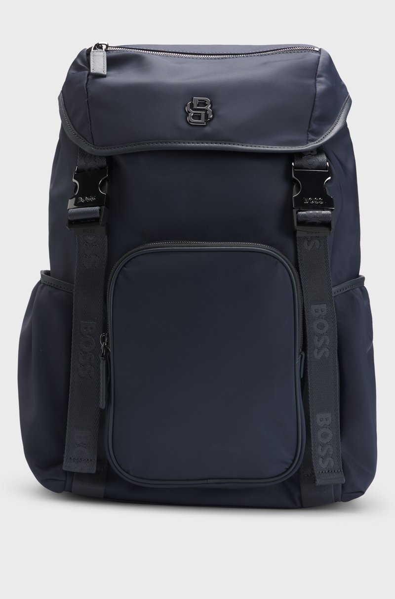 Hugo Boss Mochila con varios bolsillos y monograma Double B