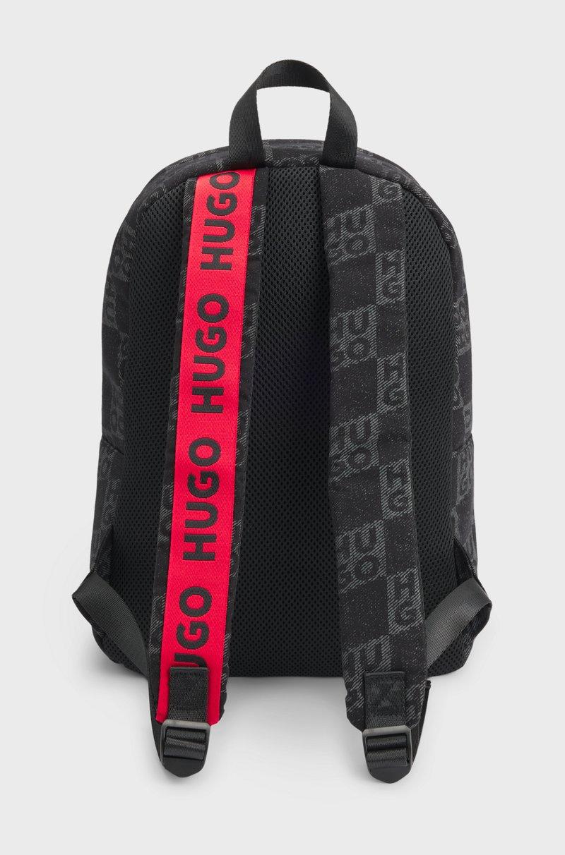 Hugo Boss Mochila De Lona Para Niños Con Logos Apilados Estampados