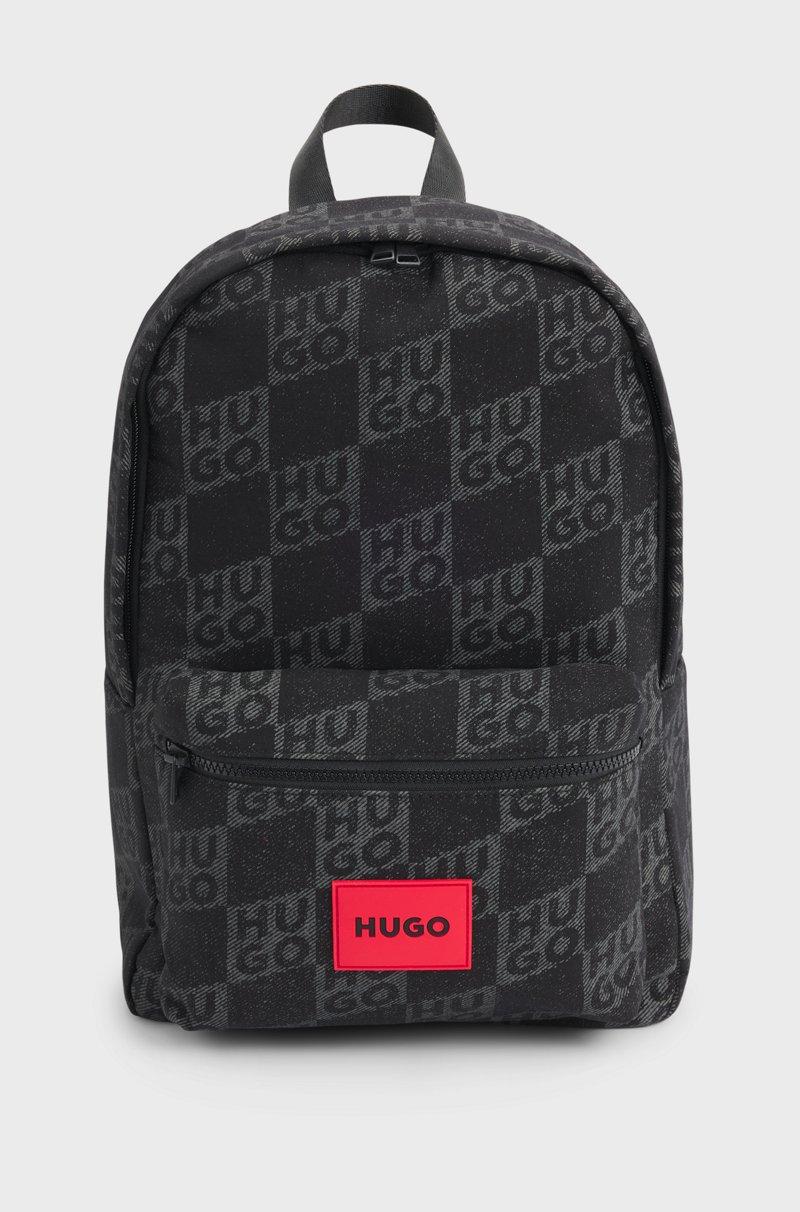 Hugo Boss Mochila de lona para niños con logos apilados estampados