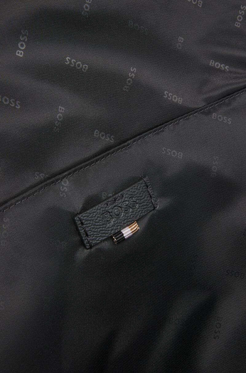 Hugo Boss Mochila De Piel Sintética Con Estampado De Monogramas En El Bolsillo Frontal