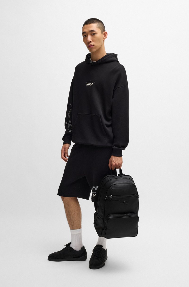 Hugo Boss Mochila De Piel Sintética Granulada Con Ribete De Logo Apilado