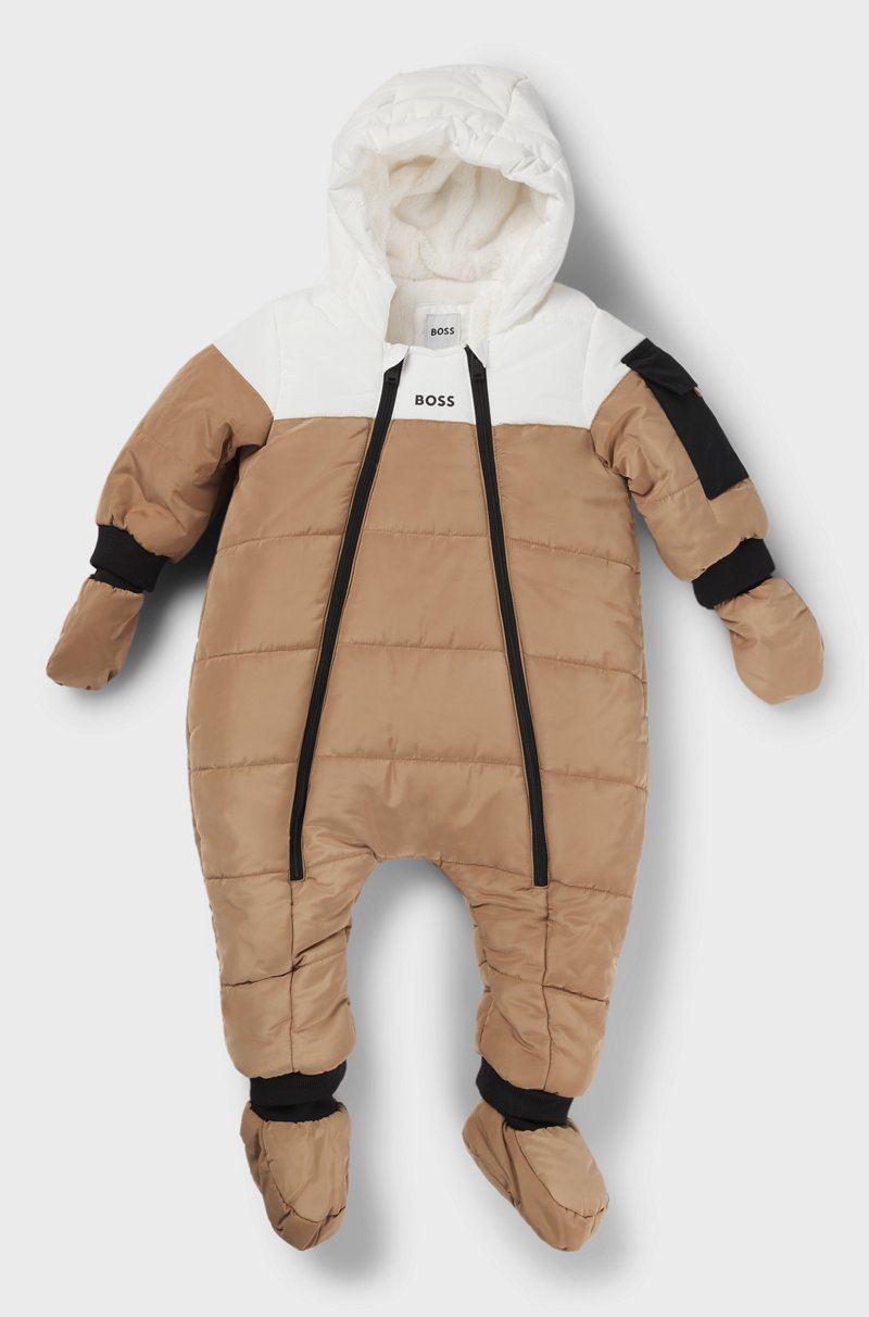 Hugo Boss Mono De Nieve Para Bebé Con Forro De Imitación De Piel Y Detalles De Logos