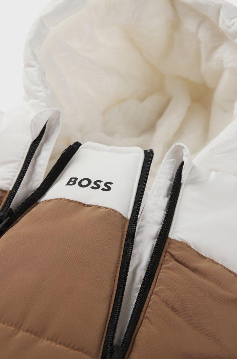 Hugo Boss Mono de nieve para bebé con forro de imitación de piel y detalles de logos