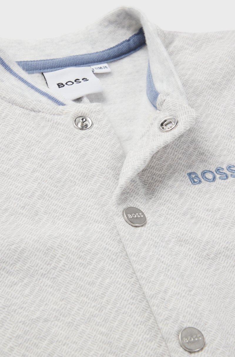 Hugo Boss Mono Para Bebé En Algodón Elástico Con Estampado De Espiga