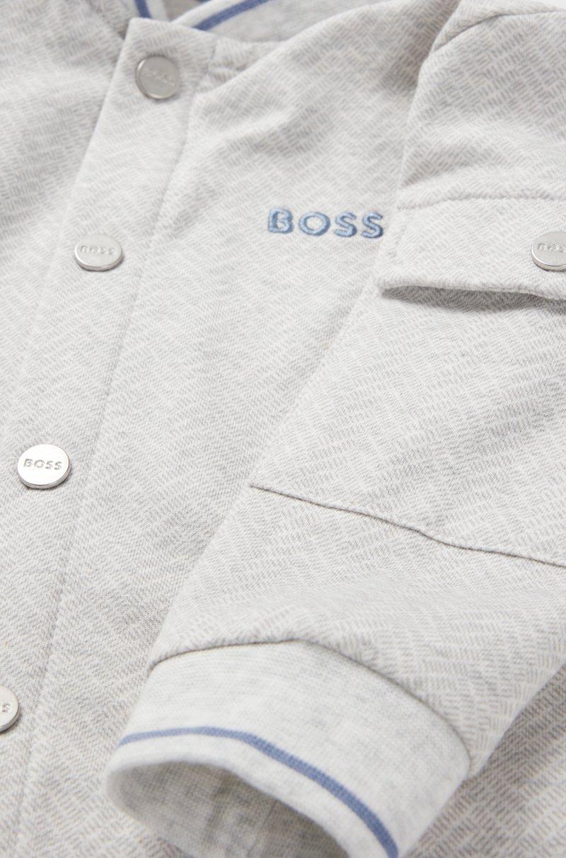 Hugo Boss Mono Para Bebé En Algodón Elástico Con Estampado De Espiga
