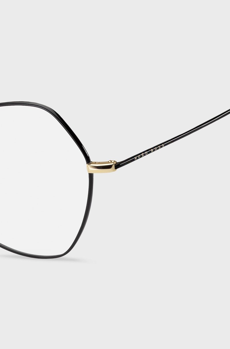 Hugo Boss Montura Angulada De Titanio Negro Para Gafas Graduadas