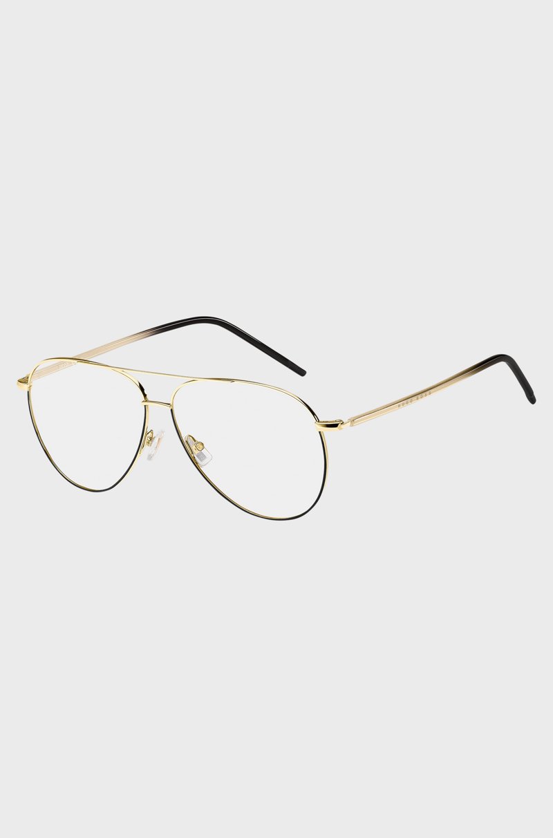 Hugo Boss Montura de titanio para gafas graduadas con detalle sombreado