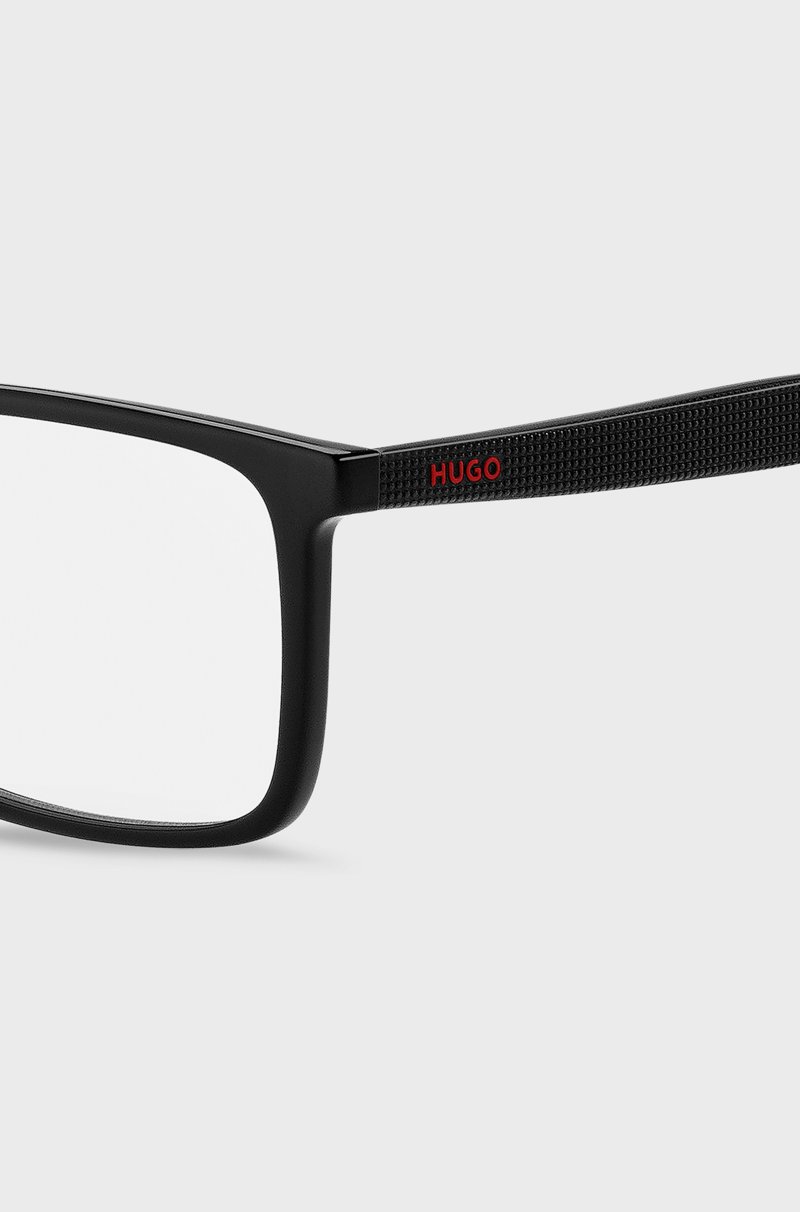 Hugo Boss Montura Negra Para Gafas Graduadas Con Lentes Oscuras De Clip