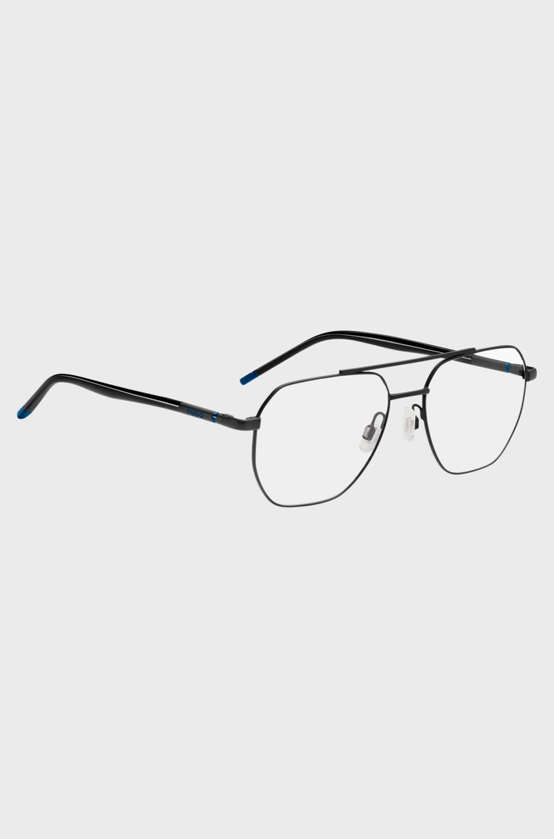 Hugo Boss Montura Para Gafas Graduadas Con Puente Doble En Metal Negro