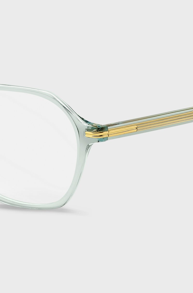 Hugo Boss Montura Para Gafas Graduadas De Acetato Aguamarina Con Patillas Doradas