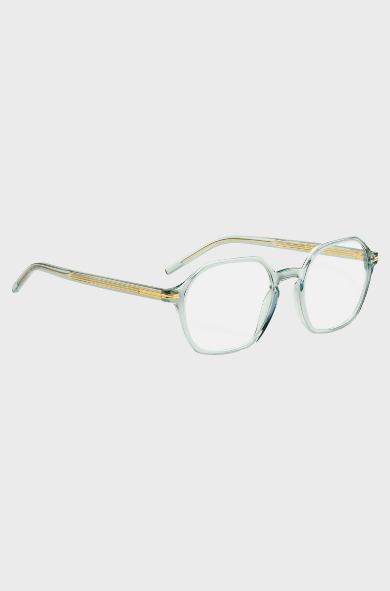 Hugo Boss Montura Para Gafas Graduadas De Acetato Aguamarina Con Patillas Doradas